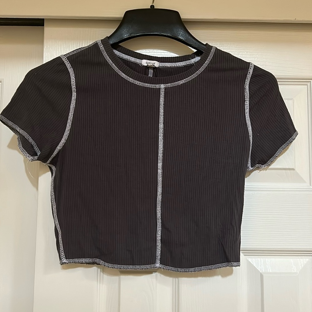 Charcoal gray crop top